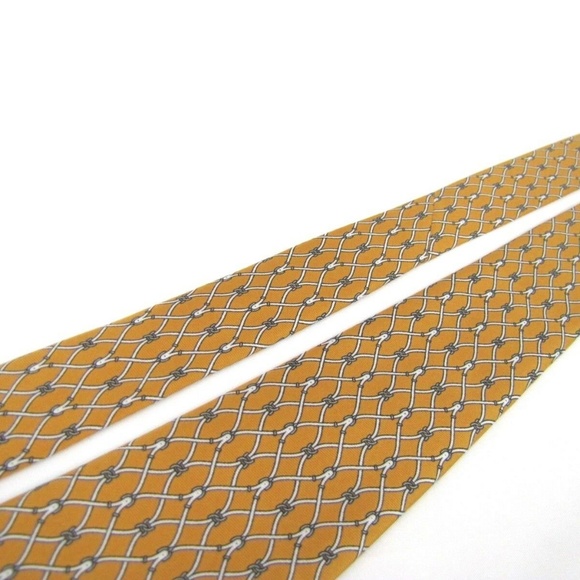 GUCCI Tie 3.2" GG Equestrian Mustard Yellow - Picture 7 of 7